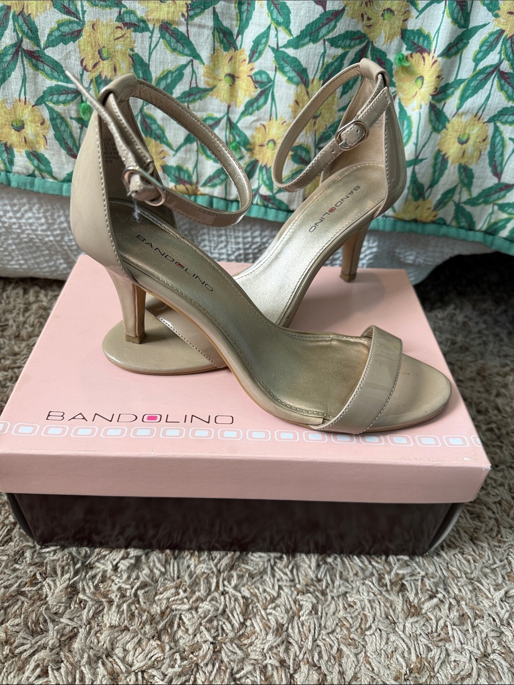 Bandolino Beige Ankle-Strap Dress Heels